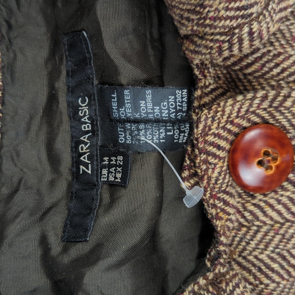 SOLD! Wool Blend Herringbone Bolero Old Fashioned Zara - Picture 10 of 12